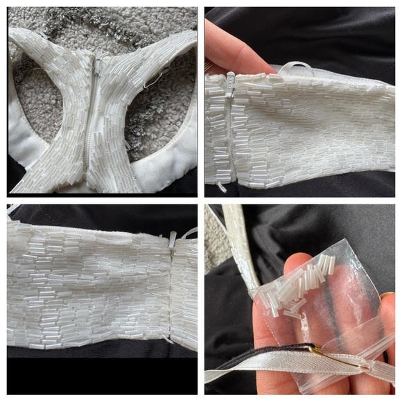 MAC DUGGAL 40518L Black White Beaded Fiona Cutout High Neck & Slit Dress Gown 4 - Picture 13 of 16